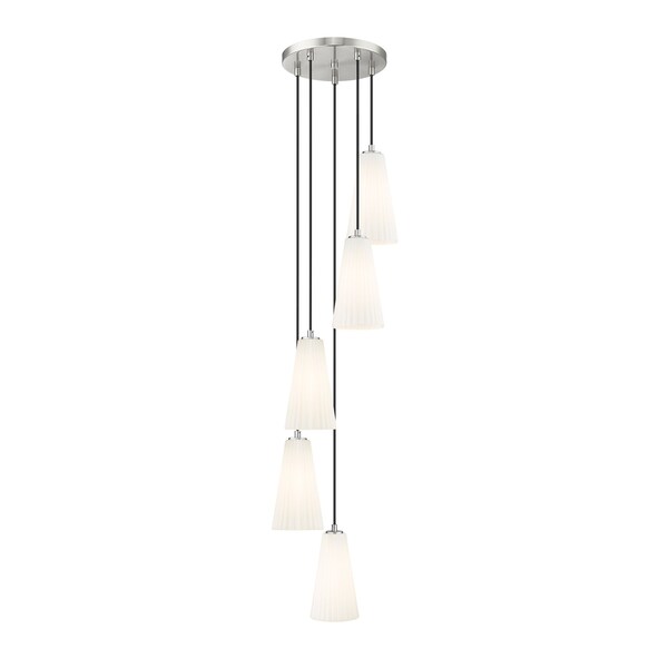 Z-Lite Farrell 5 Light Chandelier, 12in. W x 11in. H, Brushed Nickel 3043P6-5R-BN - main